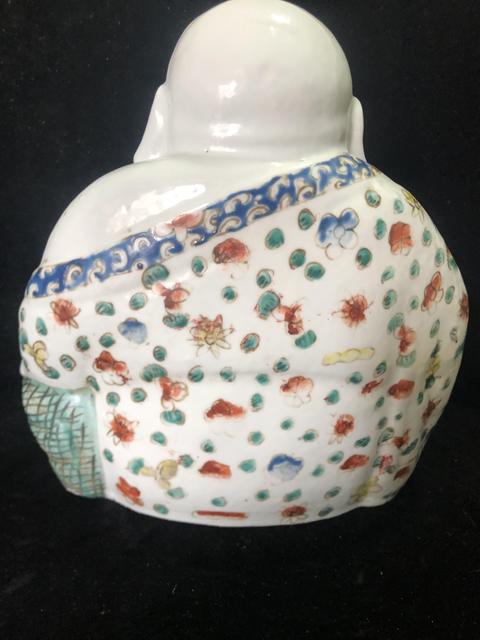 古玩陶瓷粉彩彌勒佛坐像真品鑒賞圖