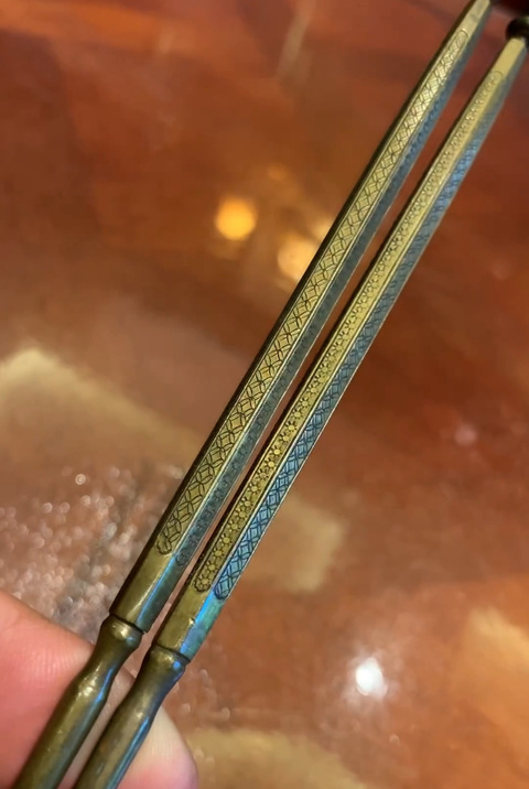 古玩銅器銅筷真品鑒賞圖