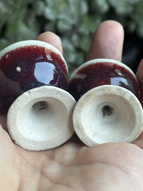 古玩陶瓷窯變釉高足杯真品鑒賞圖