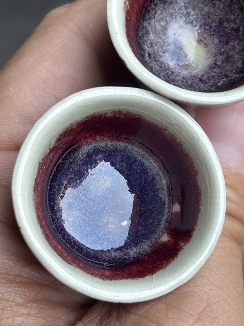 古玩陶瓷窯變釉高足杯真品鑒賞圖
