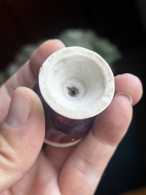 古玩陶瓷窯變釉高足杯真品鑒賞圖