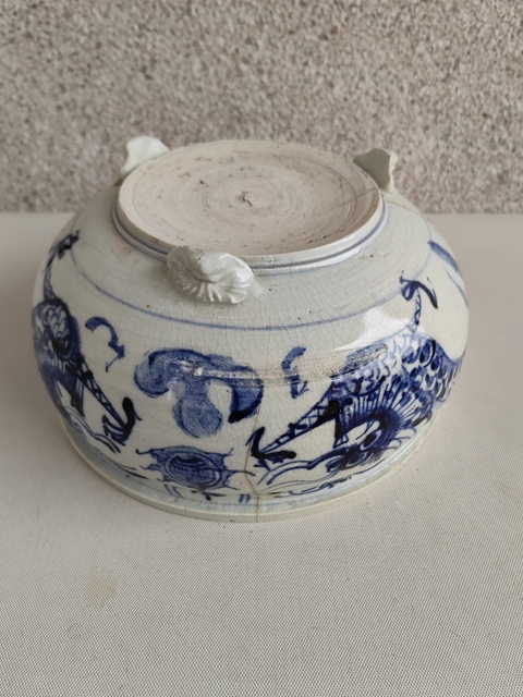 古玩陶瓷青花趕珠龍紋香爐拍賣，當前價格998元