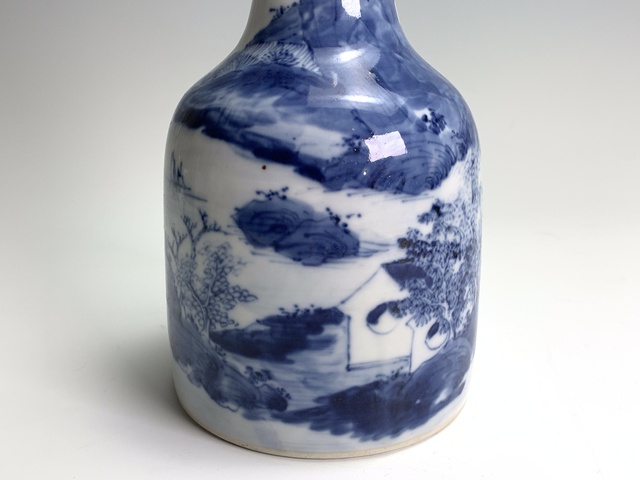 古玩陶瓷清晚期·青花山水風景紋花澆拍賣，當前價格0元