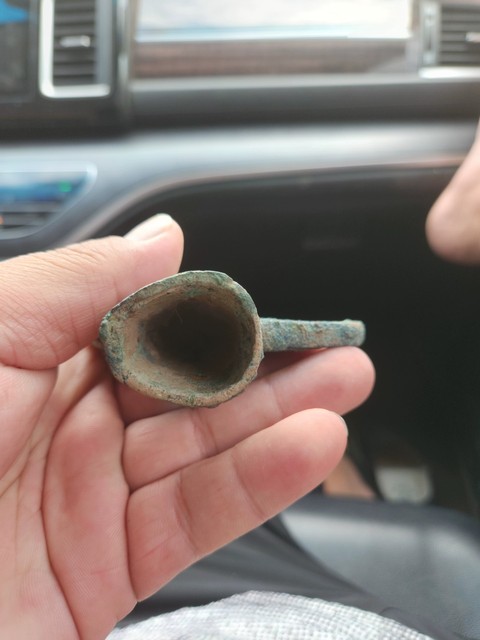 古玩銅器銅鳥首真品鑒賞圖