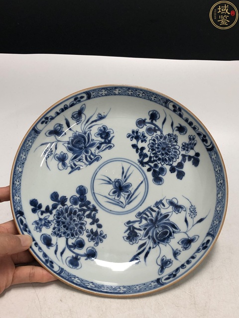 古玩陶瓷康熙·青花花卉紋盤拍賣,當前價格1500元