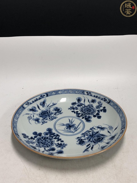 古玩陶瓷康熙·青花花卉紋盤拍賣,當前價格1500元
