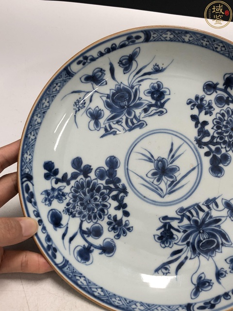 古玩陶瓷康熙·青花花卉紋盤拍賣,當前價格1500元