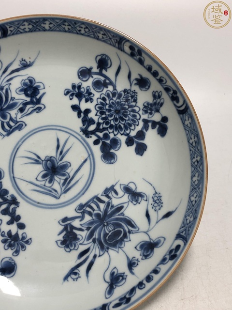 古玩陶瓷康熙·青花花卉紋盤拍賣,當前價格1500元