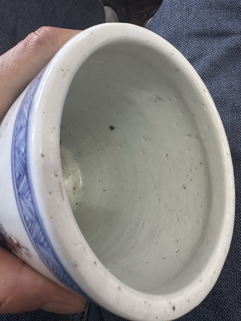 古玩陶瓷青花釉里紅筆筒真品鑒賞圖