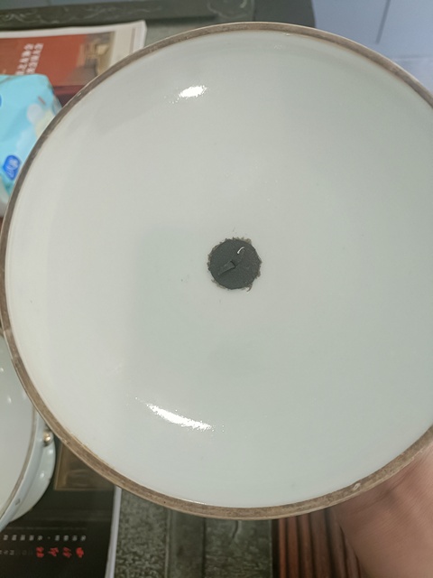 古玩陶瓷花卉紋四系高樁暖鍋真品鑒賞圖