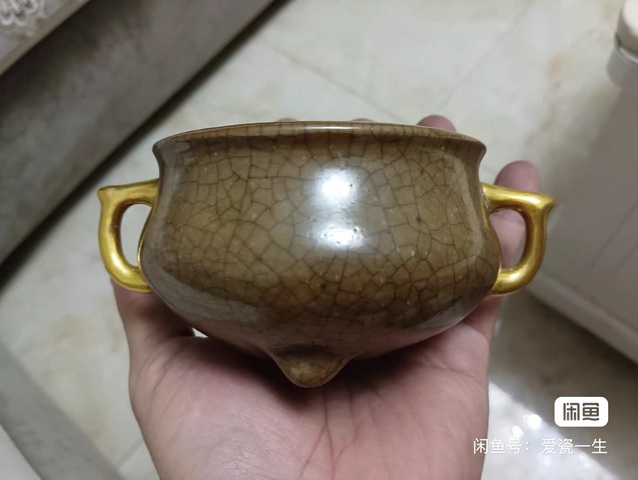 古玩陶瓷哥釉香爐真品鑒賞圖