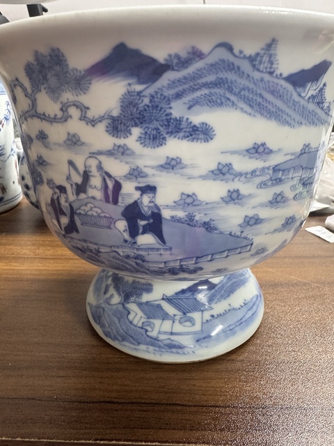 古玩陶瓷青花高足缸真品鑒賞圖