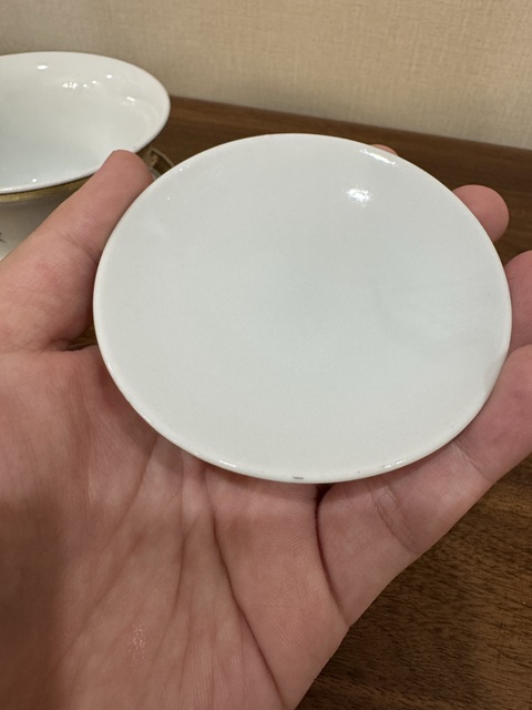 古玩陶瓷金釉蘭花紋蓋碗真品鑒賞圖