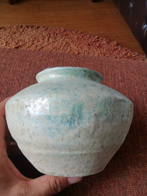 古玩陶瓷漢代綠釉蓋罐真品鑒賞圖