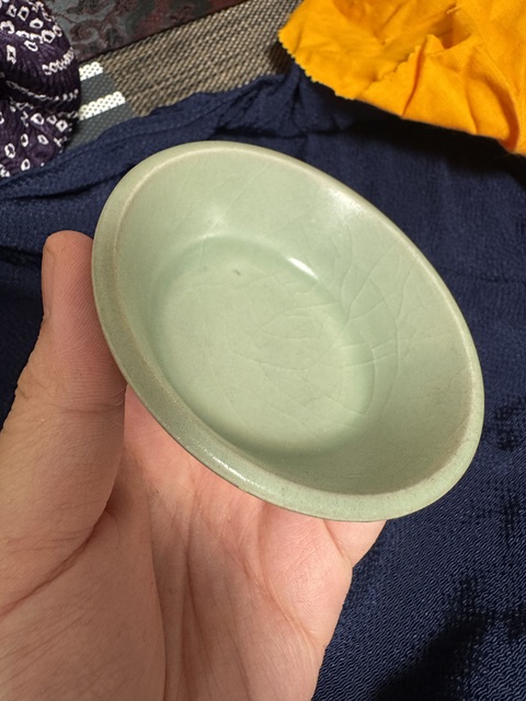 古玩陶瓷龍泉青瓷水洗真品鑒賞圖