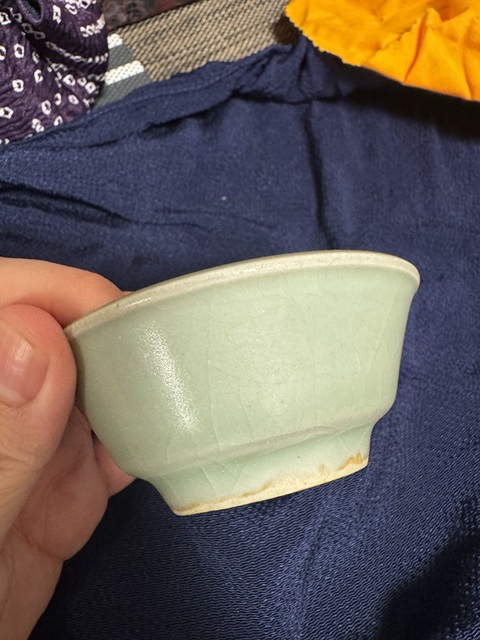 古玩陶瓷龍泉青瓷水洗真品鑒賞圖