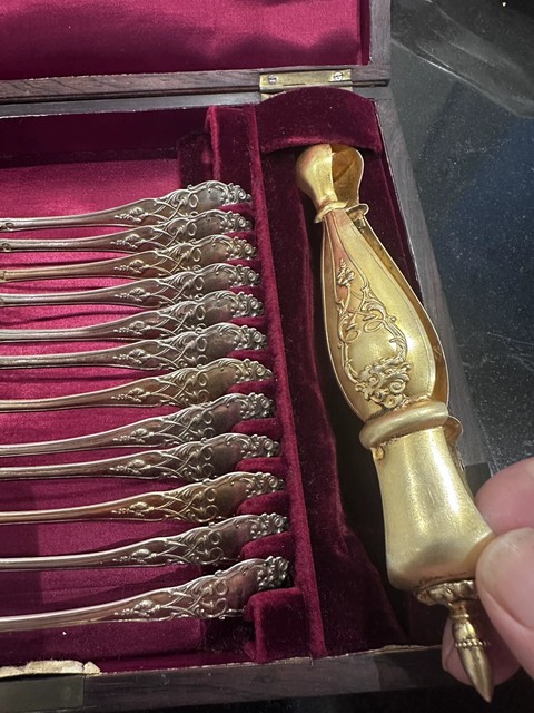 古玩雜項法國密涅瓦鎏金銀具真品鑒賞圖