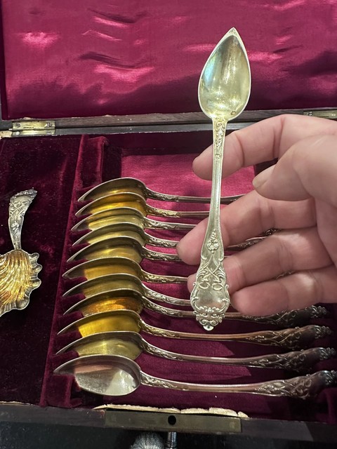 古玩雜項法國密涅瓦鎏金銀具真品鑒賞圖