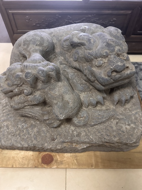 古玩雜項青石獅子真品鑒賞圖