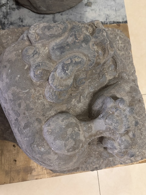 古玩雜項青石獅子真品鑒賞圖