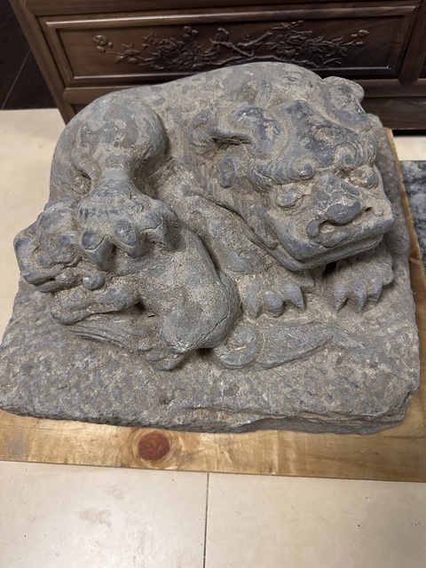 古玩雜項青石獅子真品鑒賞圖