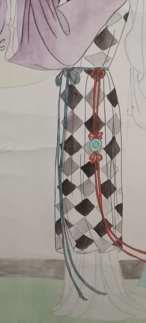 古玩字畫改琦款仕女立軸真品鑒賞圖