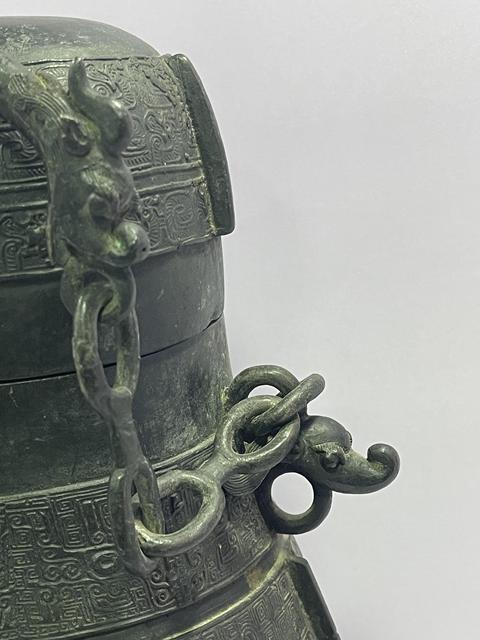 古玩銅器提梁卣真品鑒賞圖