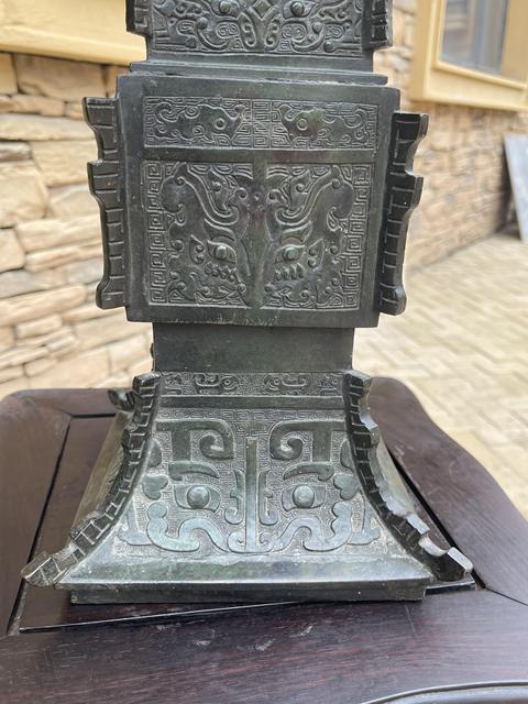 古玩銅器銅花觚真品鑒賞圖