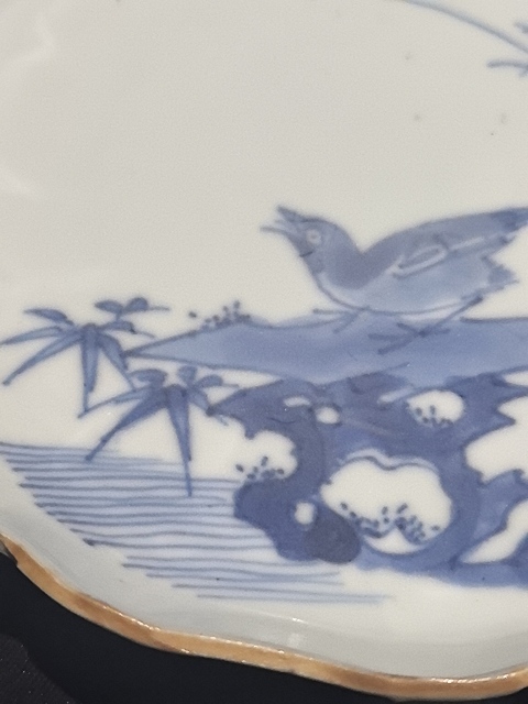 古玩陶瓷青花花鳥紋花口洗真品鑒賞圖