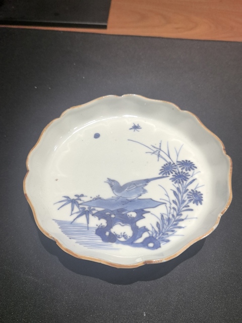 古玩陶瓷青花花鳥紋花口洗真品鑒賞圖