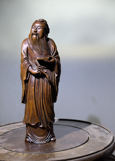 古玩雜項大師級作品·老子木雕像拍賣，當前價格12000元