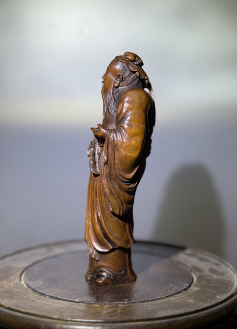古玩雜項大師級作品·老子木雕像拍賣，當前價格12000元