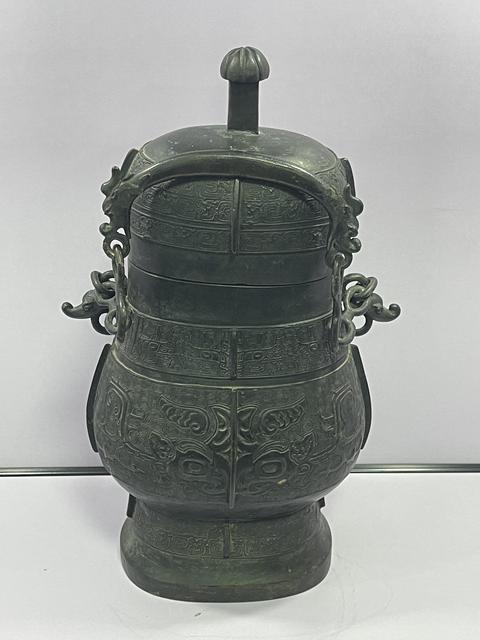 古玩銅器提梁卣真品鑒賞圖