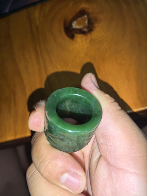 古玩玉器龍紋扳指真品鑒賞圖