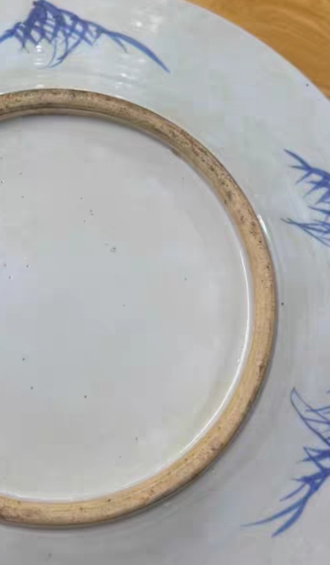 古玩陶瓷花鳥紋青花盤真品鑒賞圖