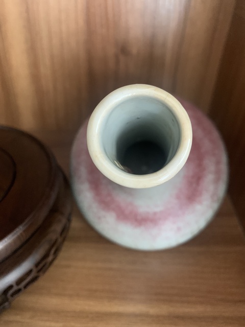 古玩陶瓷豇豆紅釉荸薺瓶真品鑒賞圖