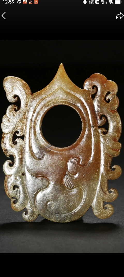 古玩玉器心型佩真品鑒賞圖