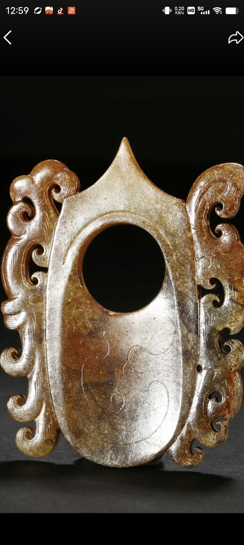 古玩玉器心型佩真品鑒賞圖