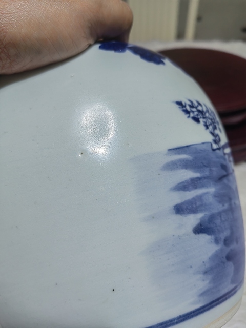 古玩陶瓷清中·青花嬰戲紋罐 真品鑒賞圖