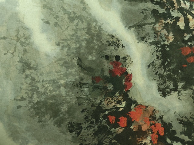 古玩字畫日破云濤萬里紅真品鑒賞圖