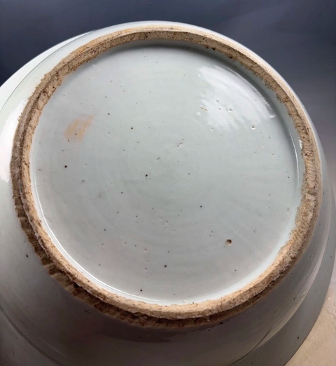 古玩陶瓷青花纏枝花卉紋洗手盆真品鑒賞圖