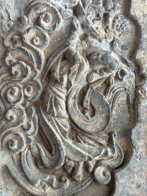 古玩陶瓷天女散花圖磚雕真品鑒賞圖