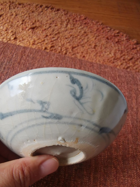 古玩陶瓷明代青花壽字碗真品鑒賞圖