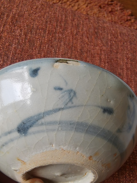 古玩陶瓷明代青花壽字碗真品鑒賞圖