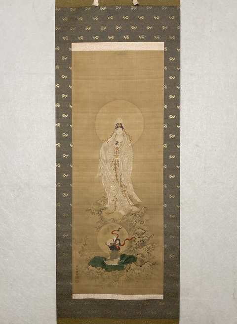 古玩字畫童子觀音真品鑒賞圖