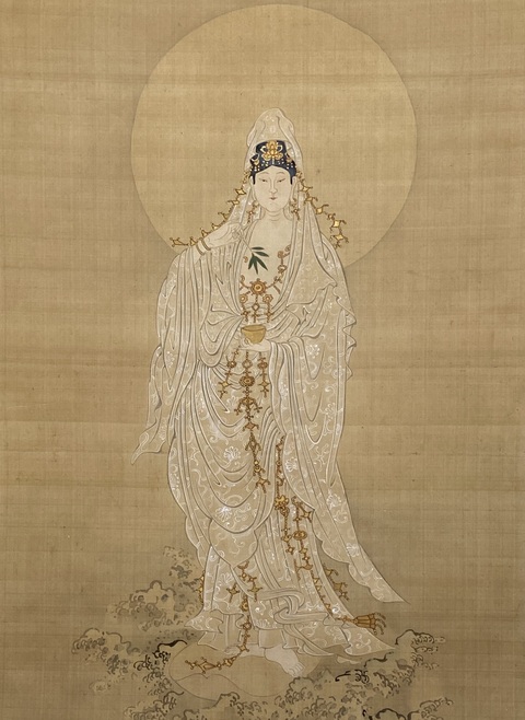 古玩字畫童子觀音真品鑒賞圖