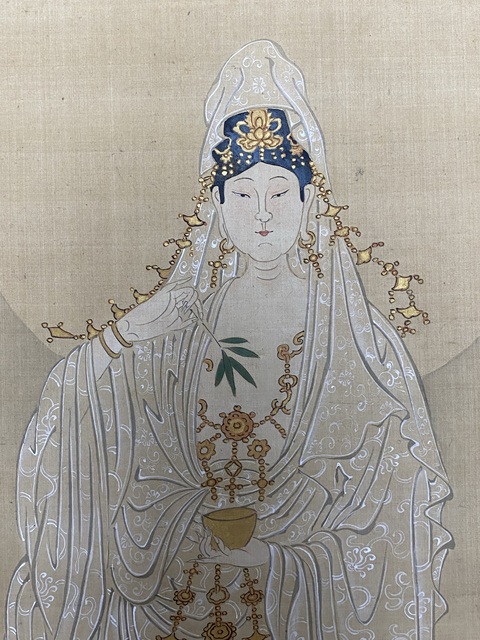 古玩字畫童子觀音真品鑒賞圖