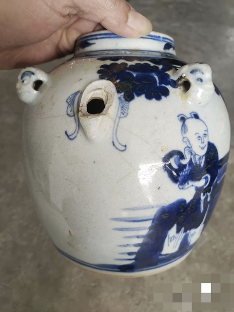 古玩陶瓷青花人物故事大壺真品鑒賞圖