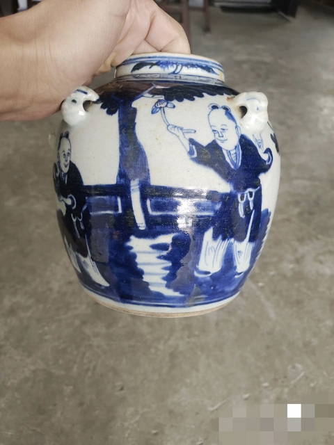 古玩陶瓷青花人物故事大壺真品鑒賞圖