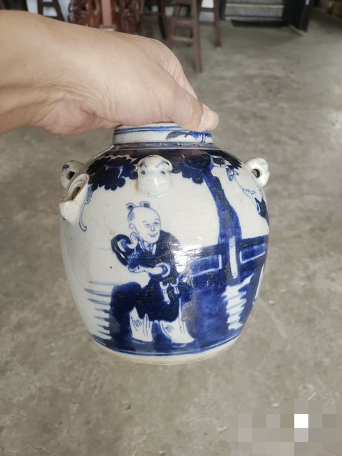 古玩陶瓷青花人物故事大壺真品鑒賞圖